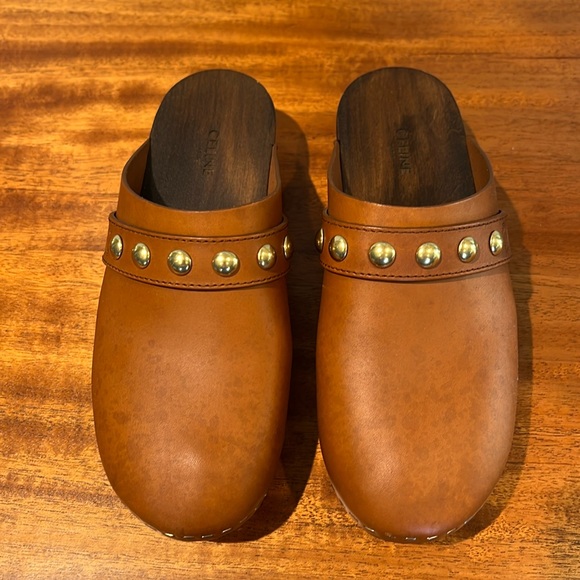 Celine clogs with gold studs 37 - Picture 1 of 7